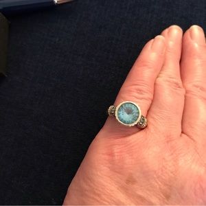 Sterling silver blue topaz ring
